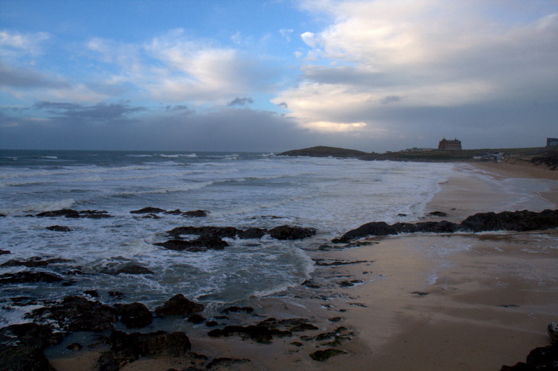 first view of the beach at Fistral